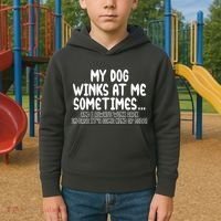 My Dog Winks At Me Funny Kids Hoodie thumb 2