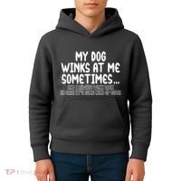 My Dog Winks At Me Funny Kids Hoodie thumb 4