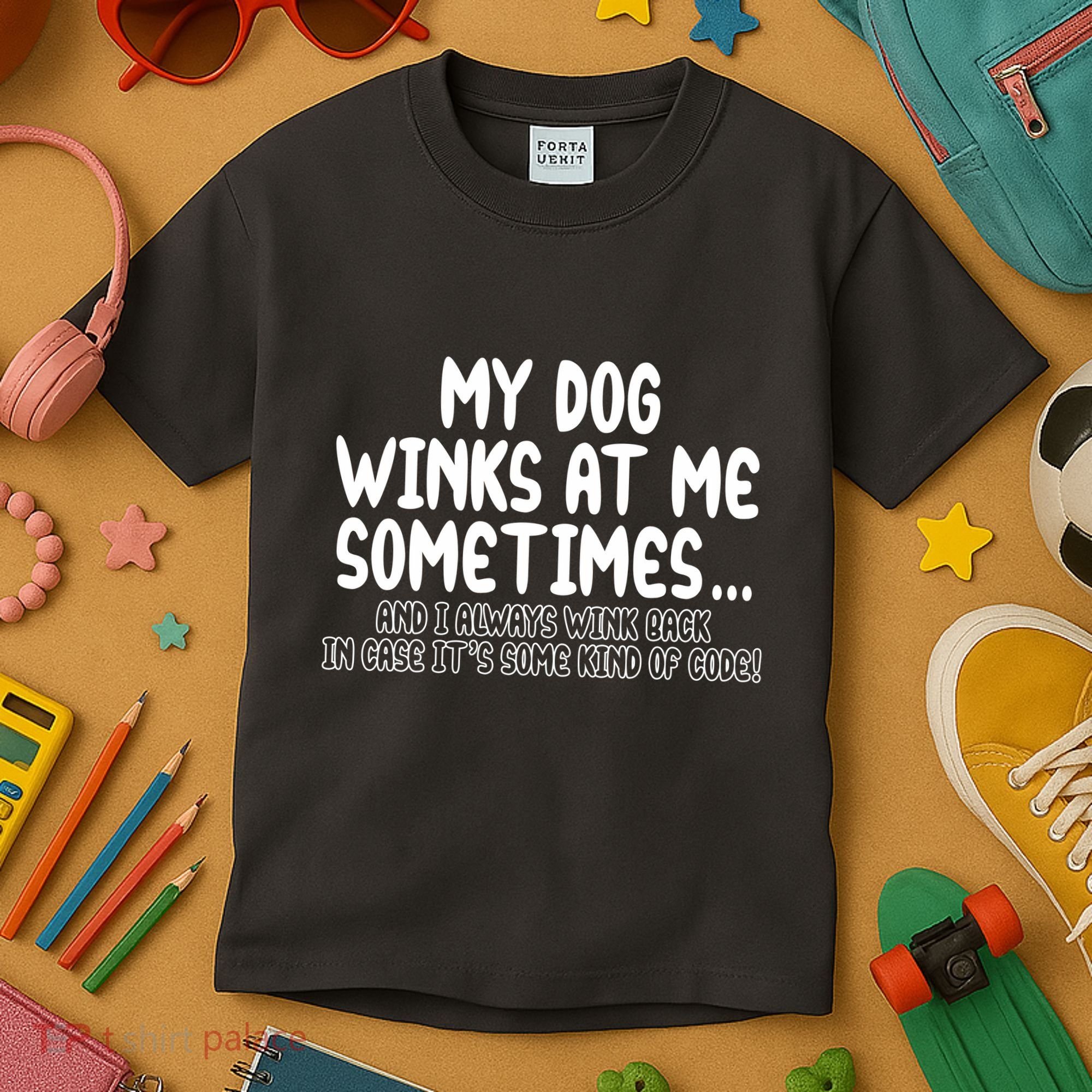 My Dog Winks At Me Funny Kids T-Shirt
