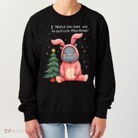 Moo Deng Xmas Story Pin.K Bunny Pajamas Women's Sweatshirt thumb 0