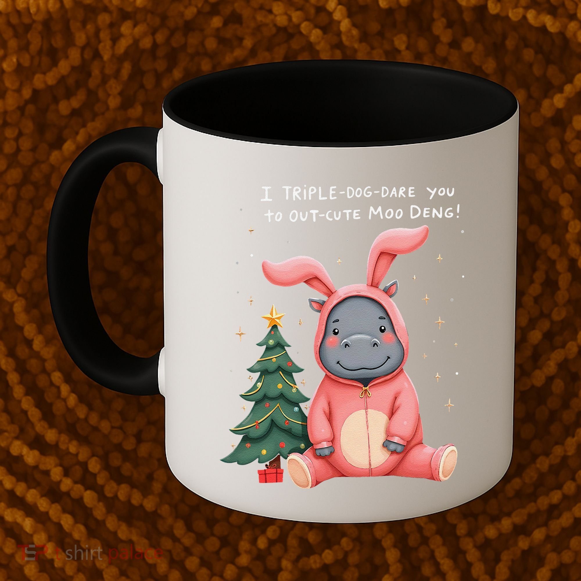 Moo Deng Xmas Story Pin.K Bunny Pajamas Coffee Mug