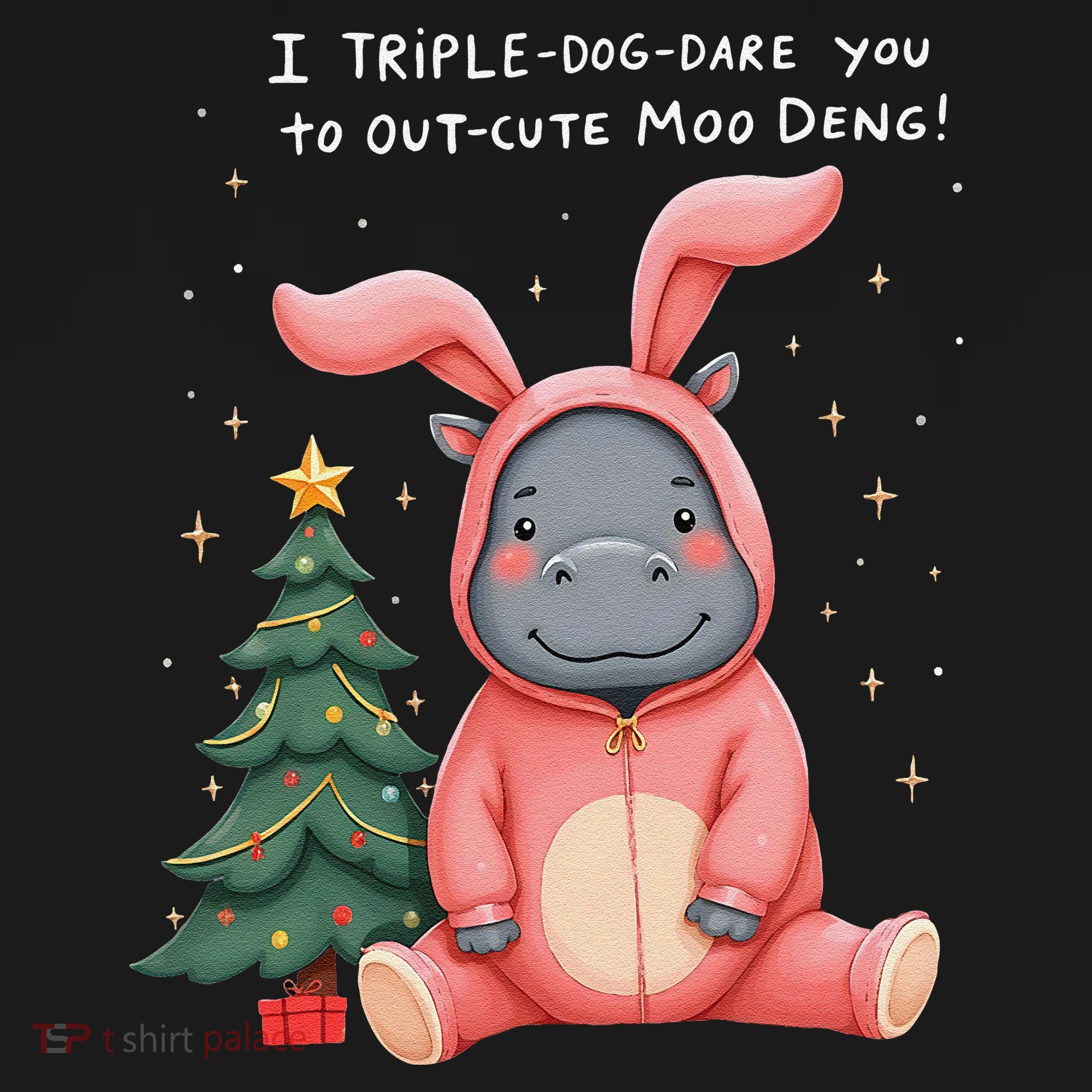 Moo Deng Xmas Story Pin.K Bunny Pajamas Women's Hoodie