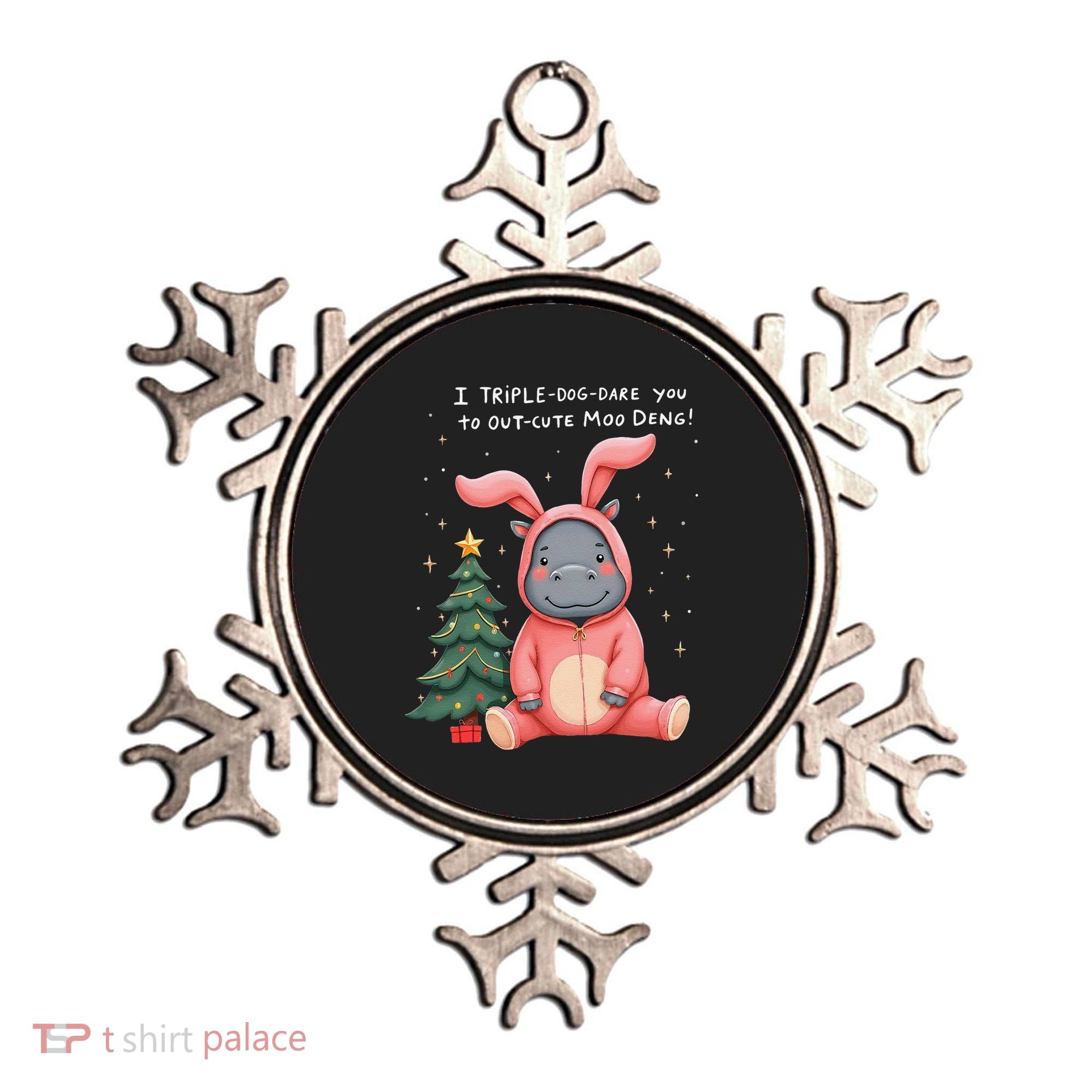 Moo Deng Xmas Story Pin.K Bunny Pajamas Ornament