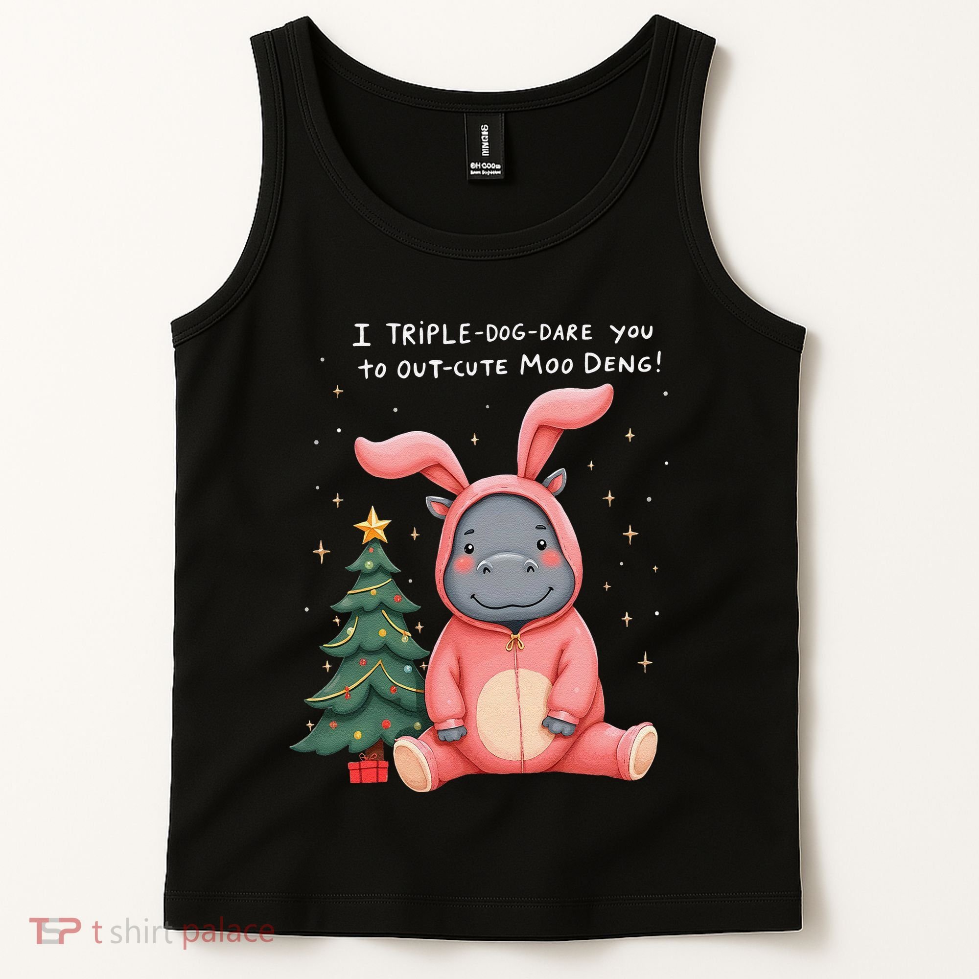 Moo Deng Xmas Story Pin.K Bunny Pajamas Tank Top