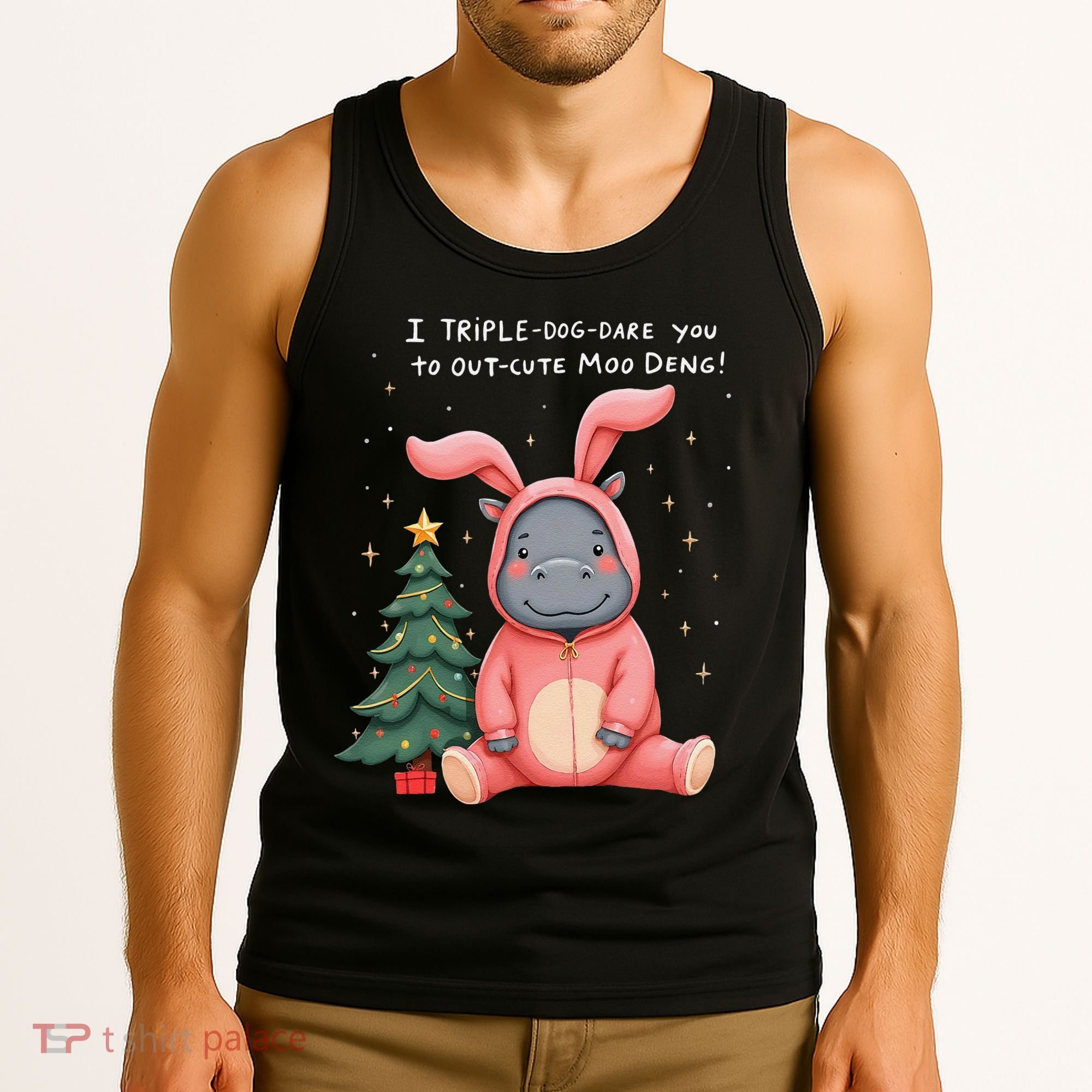 Moo Deng Xmas Story Pin.K Bunny Pajamas Tank Top