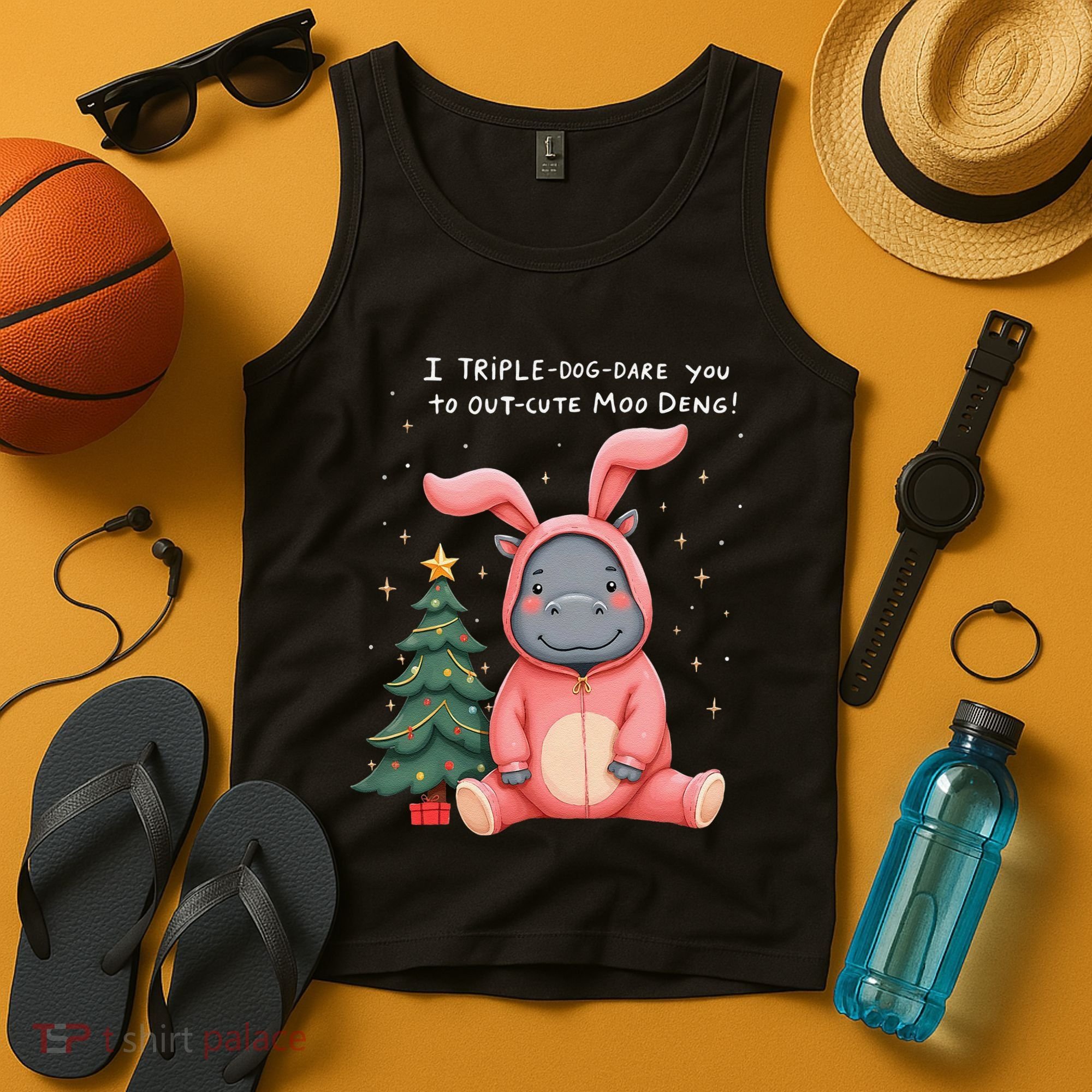 Moo Deng Xmas Story Pin.K Bunny Pajamas Tank Top