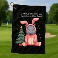 Moo Deng Xmas Story Pin.K Bunny Pajamas Golf Towel thumb 1