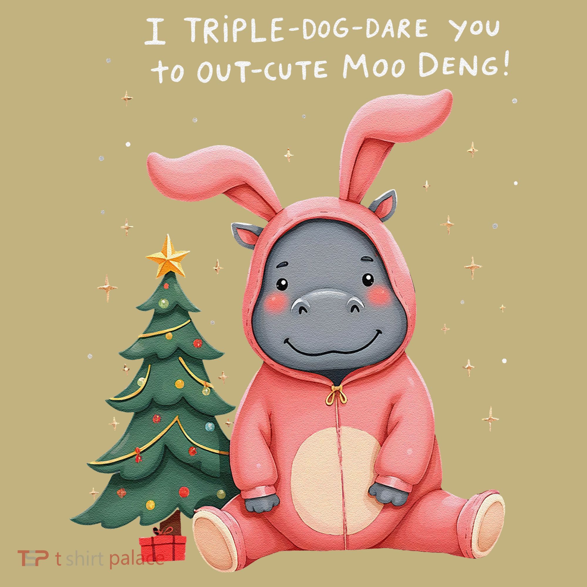 Moo Deng Xmas Story Pin.K Bunny Pajamas Hoodie