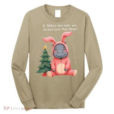 Moo Deng Xmas Story Pin.K Bunny Pajamas Long Sleeve Shirt