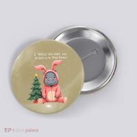 Moo Deng Xmas Story Pin.K Bunny Pajamas Button thumb 0