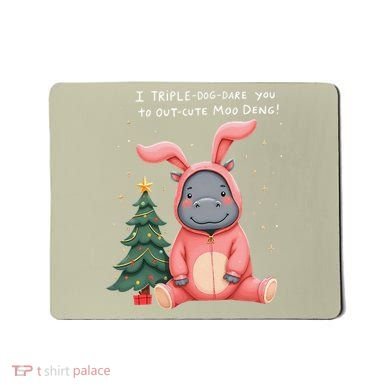 Moo Deng Xmas Story Pin.K Bunny Pajamas Mousepad