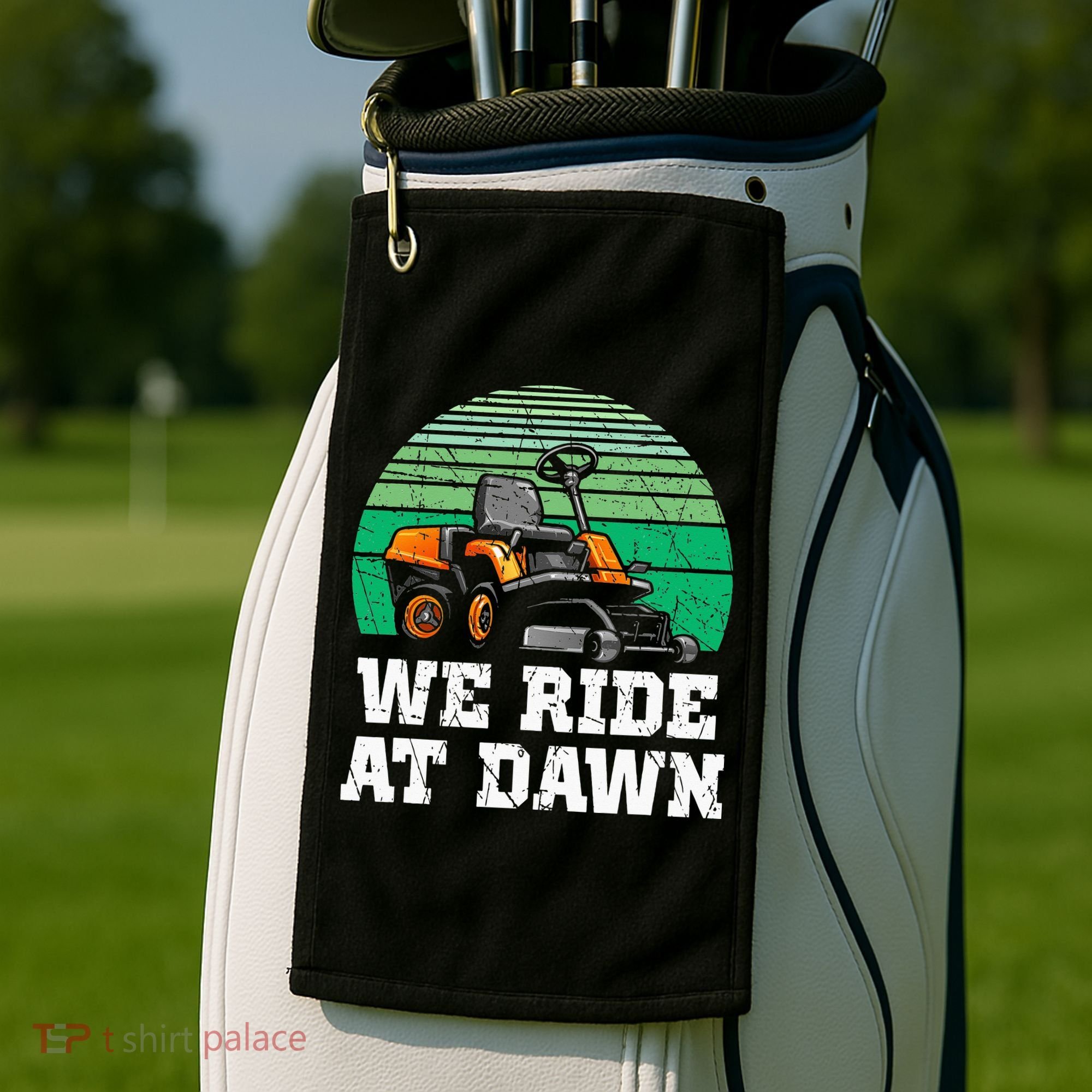 Mowing Dad Yard Work We Ride At Dawn Lawnmower Golf Towel