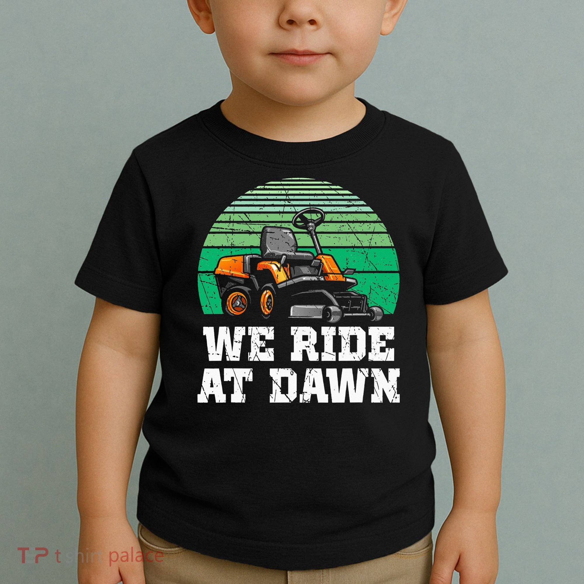 Mowing Dad Yard Work We Ride At Dawn Lawnmower Toddler T-Shirt