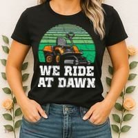 Mowing Dad Yard Work We Ride At Dawn Lawnmower Women's T-Shirt thumb 2