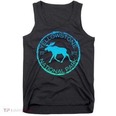 Moose Design Yellowstone National Park Souvenir HikerS Tank Top