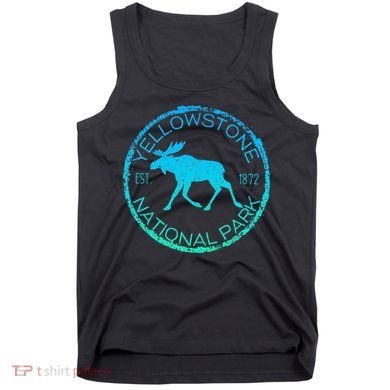 Moose Design Yellowstone National Park Souvenir HikerS Tank Top