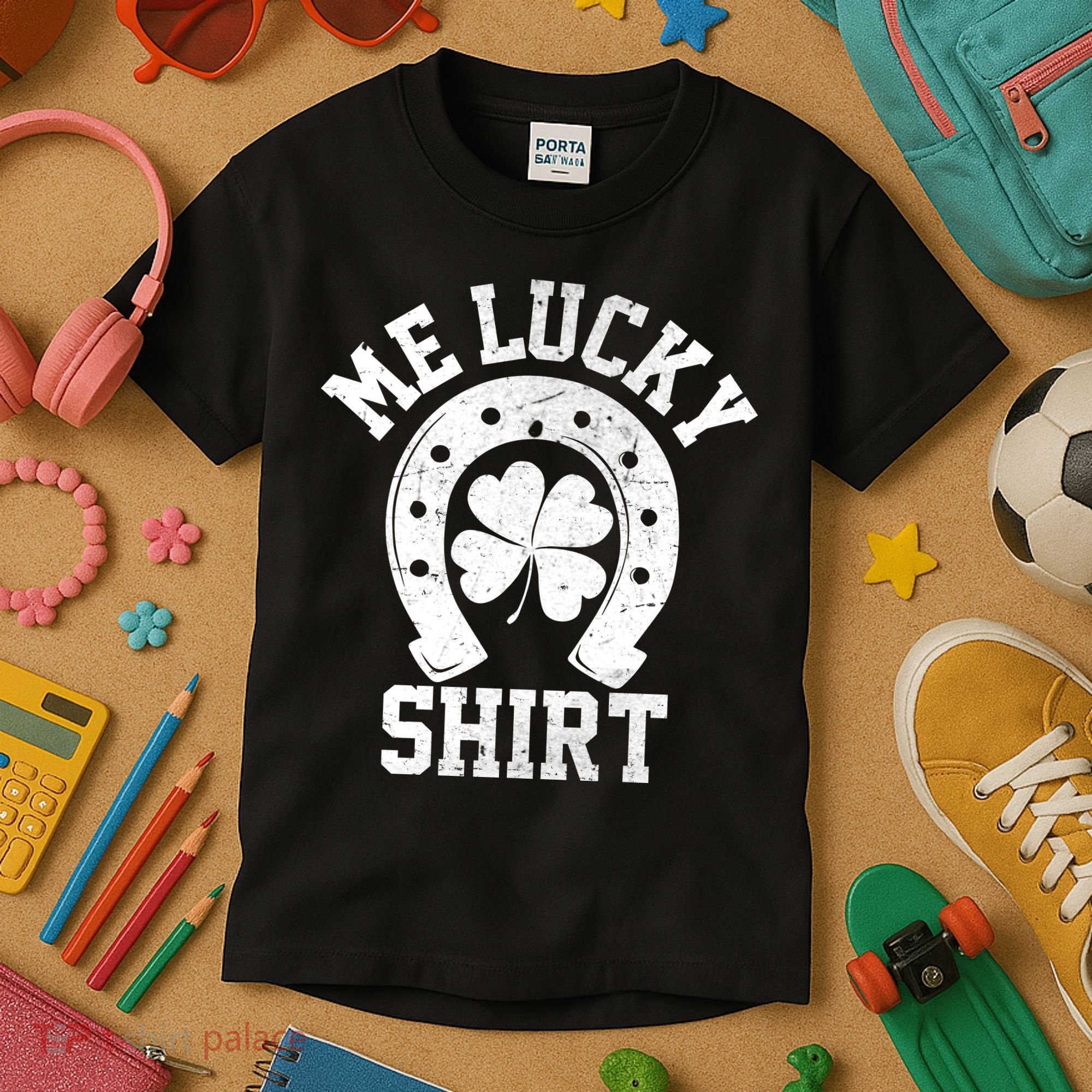 Me Lucky Shirt Horseshoe Kids T-Shirt