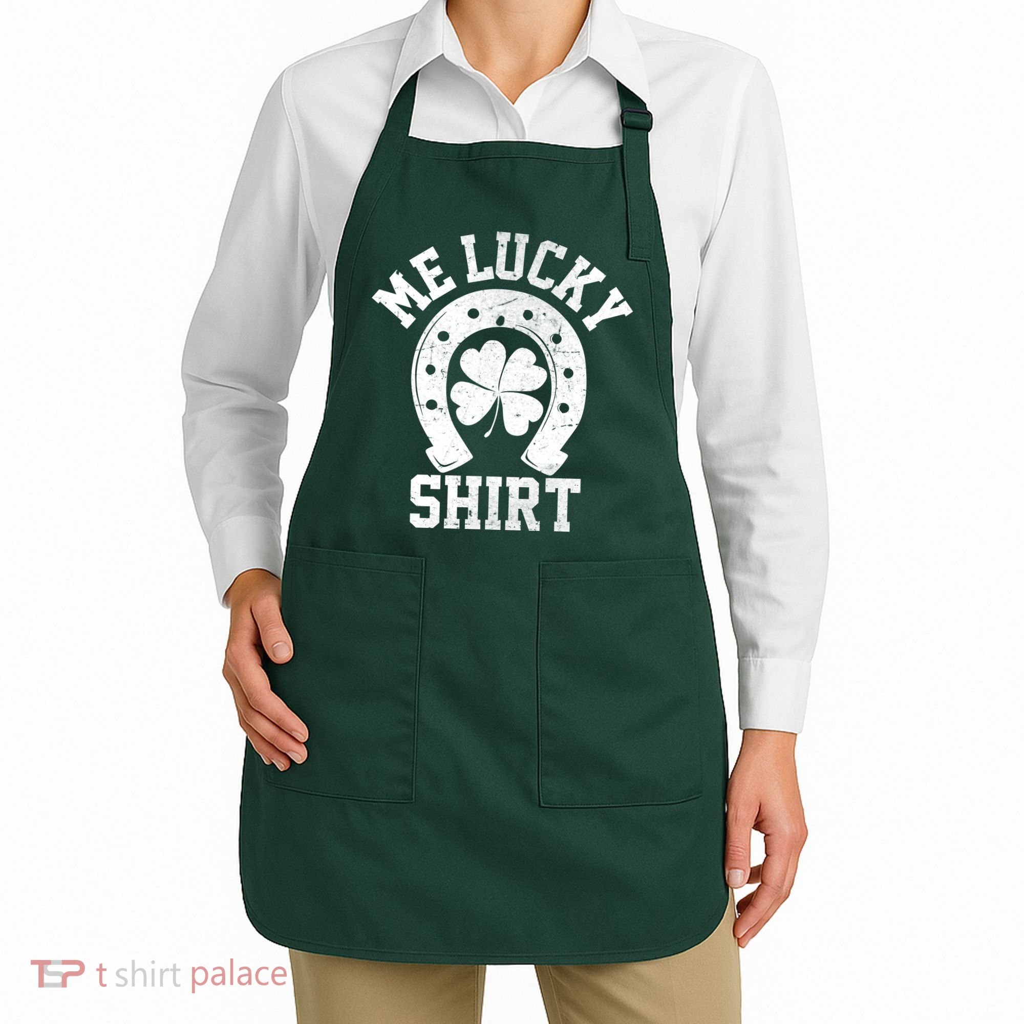 Me Lucky Shirt Horseshoe Apron