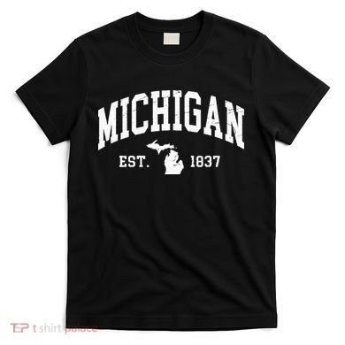 Michigan Est 1837 Distressed Worn Design Classic T-Shirt