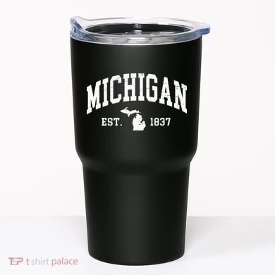 Michigan Est 1837 Distressed Worn Design Classic Tumbler