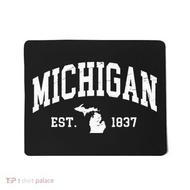 Michigan Est 1837 Distressed Worn Design Classic Mousepad