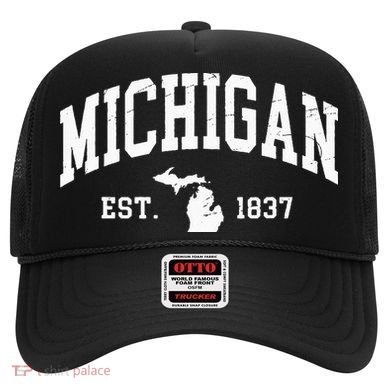 Michigan Est 1837 Distressed Worn Design Classic Hat