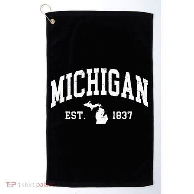Michigan Est 1837 Distressed Worn Design Classic Golf Towel
