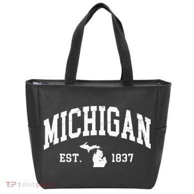 Michigan Est 1837 Distressed Worn Design Classic Tote Bag