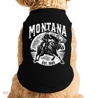 Montana Est. 1889 Cowboy Riding Moose Doggie Tank thumb 0
