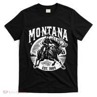 Montana Est. 1889 Cowboy Riding Moose T-Shirt thumb 0
