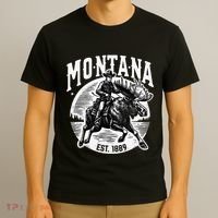 Montana Est. 1889 Cowboy Riding Moose T-Shirt thumb 3
