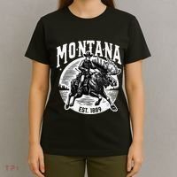 Montana Est. 1889 Cowboy Riding Moose T-Shirt thumb 4