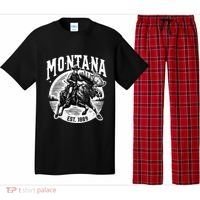 Montana Est. 1889 Cowboy Riding Moose Pajama Set thumb 0