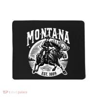 Montana Est. 1889 Cowboy Riding Moose Mousepad thumb 0