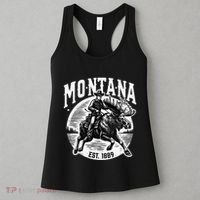 Montana Est. 1889 Cowboy Riding Moose Women's Tank Top thumb 3