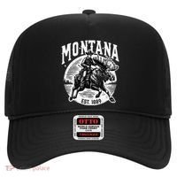 Montana Est. 1889 Cowboy Riding Moose Hat thumb 0
