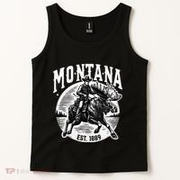 Montana Est. 1889 Cowboy Riding Moose Tank Top thumb 2