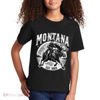 Montana Est. 1889 Cowboy Riding Moose Kids T-Shirt thumb 2