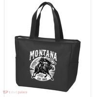 Montana Est. 1889 Cowboy Riding Moose Tote Bag thumb 3