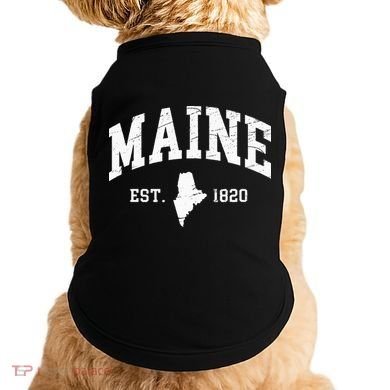 Maine Est. 1820 Distressed Worn Design Classic Doggie Tank