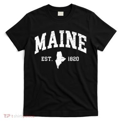 Maine Est. 1820 Distressed Worn Design Classic T-Shirt