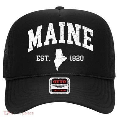 Maine Est. 1820 Distressed Worn Design Classic Hat