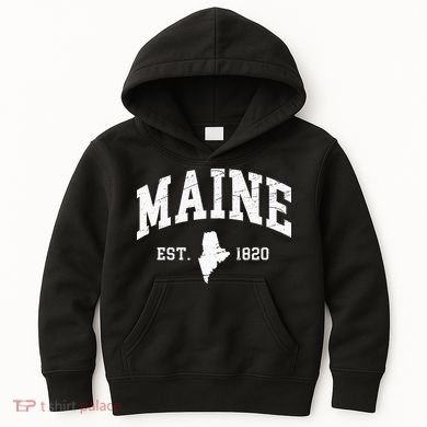 Maine Est. 1820 Distressed Worn Design Classic Kids Hoodie