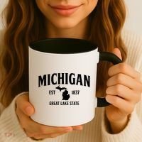 Michigan Est 1837 Great Lake State MI Pride USA Coffee Mug thumb 3