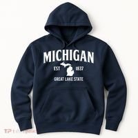 Michigan Est 1837 Great Lake State MI Pride USA Hoodie thumb 0