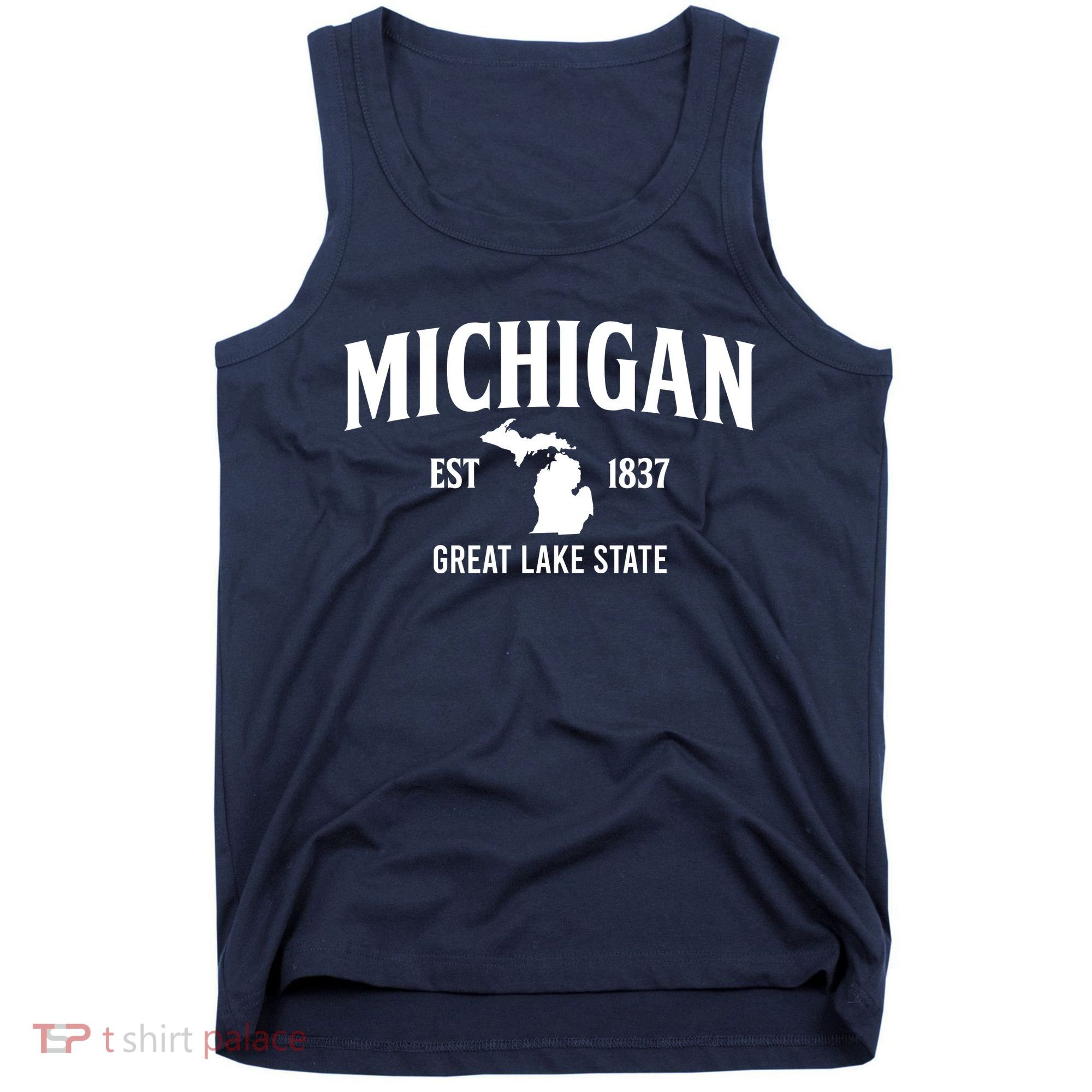 Michigan Est 1837 Great Lake State MI Pride USA Tank Top