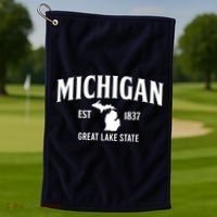 Michigan Est 1837 Great Lake State MI Pride USA Golf Towel thumb 1