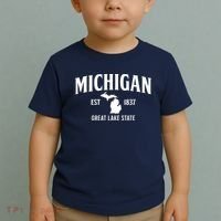 Michigan Est 1837 Great Lake State MI Pride USA Toddler T-Shirt thumb 2