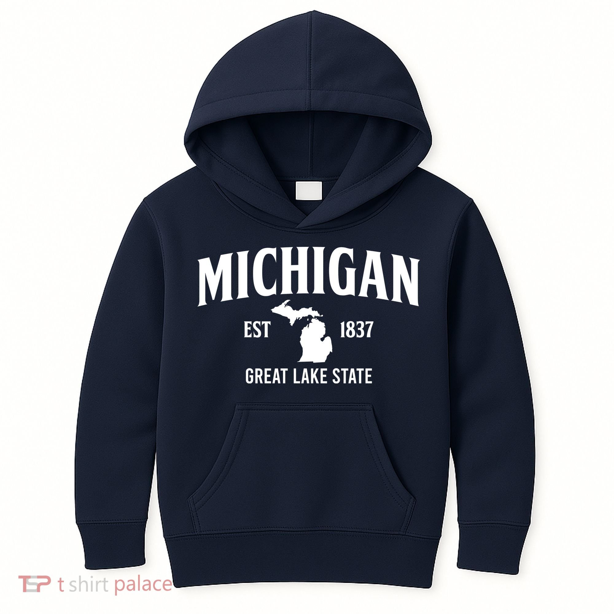 Michigan Est 1837 Great Lake State MI Pride USA Kids Hoodie