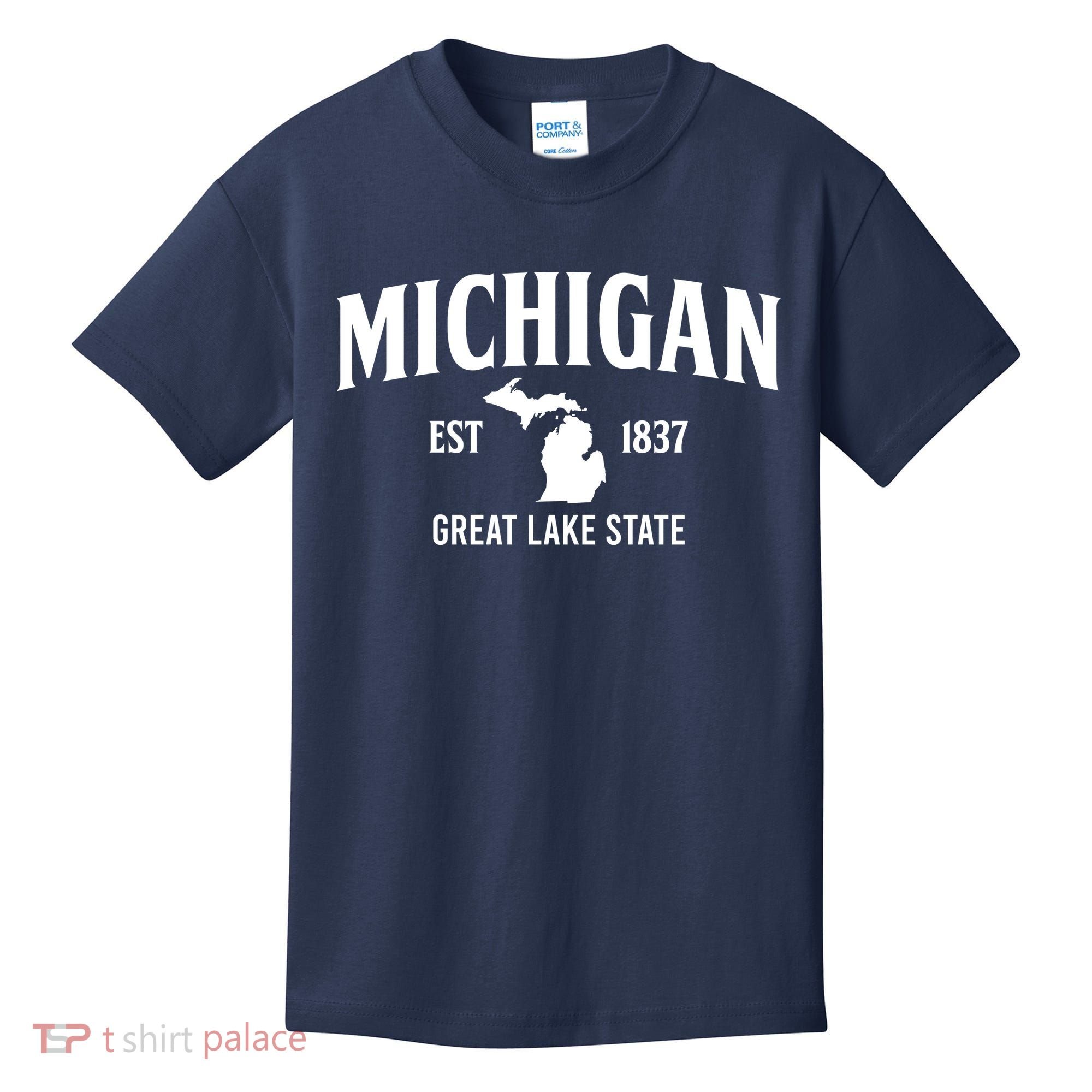 Michigan Est 1837 Great Lake State MI Pride USA Kids T-Shirt